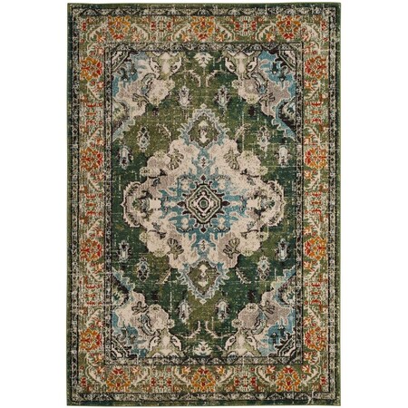 Safavieh Monaco Power Loomed Large Rectangle Area Rug Forest Green & Light Blue - 10 x 14 ft. MNC243F-10